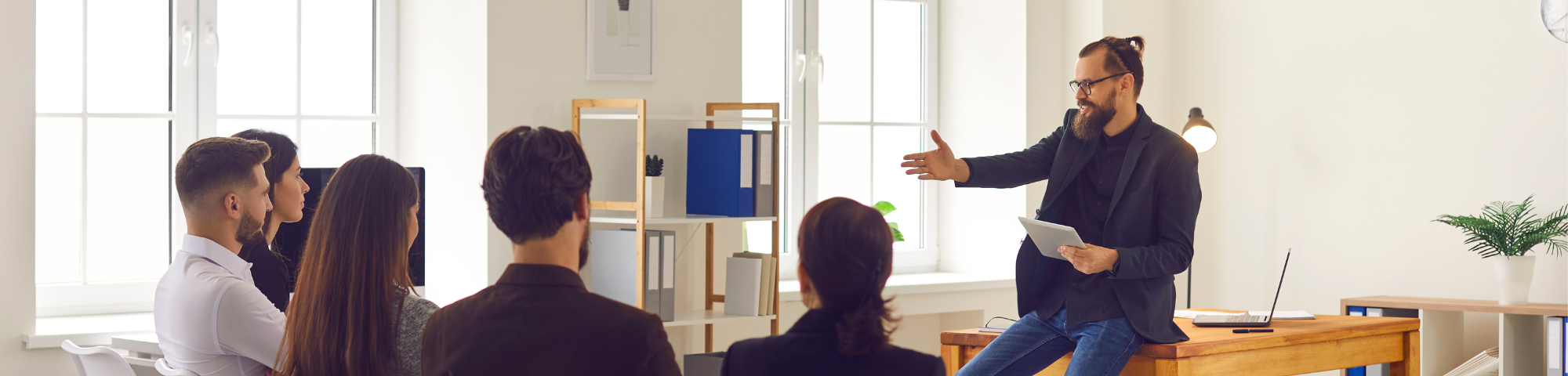 Man talking to group